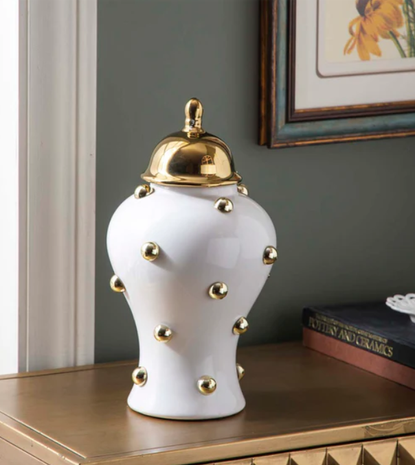 The Astoria Gilded Stud Jar - Large