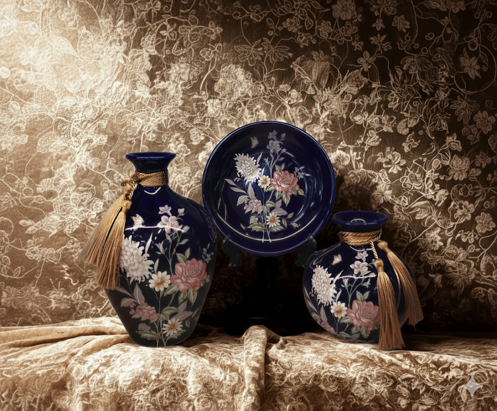 Amethyst Petal Blossom – 3 Piece Ceramic Set