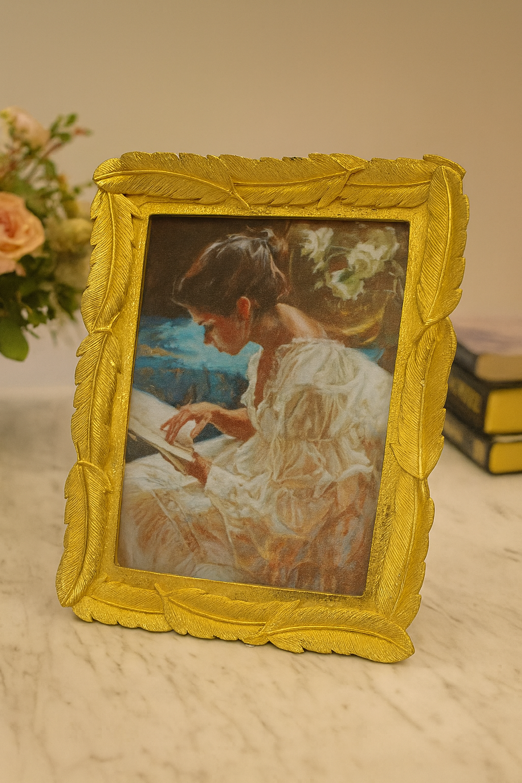 Greek Leaves Vintage Gold Photo Frame – 5 x 7