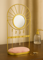 Golden Sunburst Jewellery Organiser with Mirror