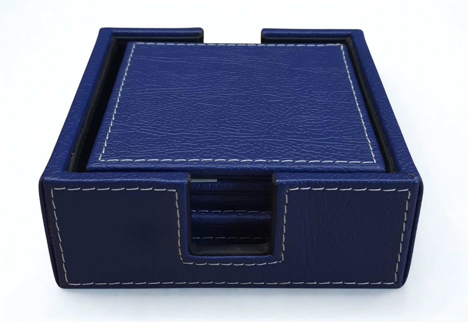 Ashford Leather Coasters – Navy Blue (Set of 6)