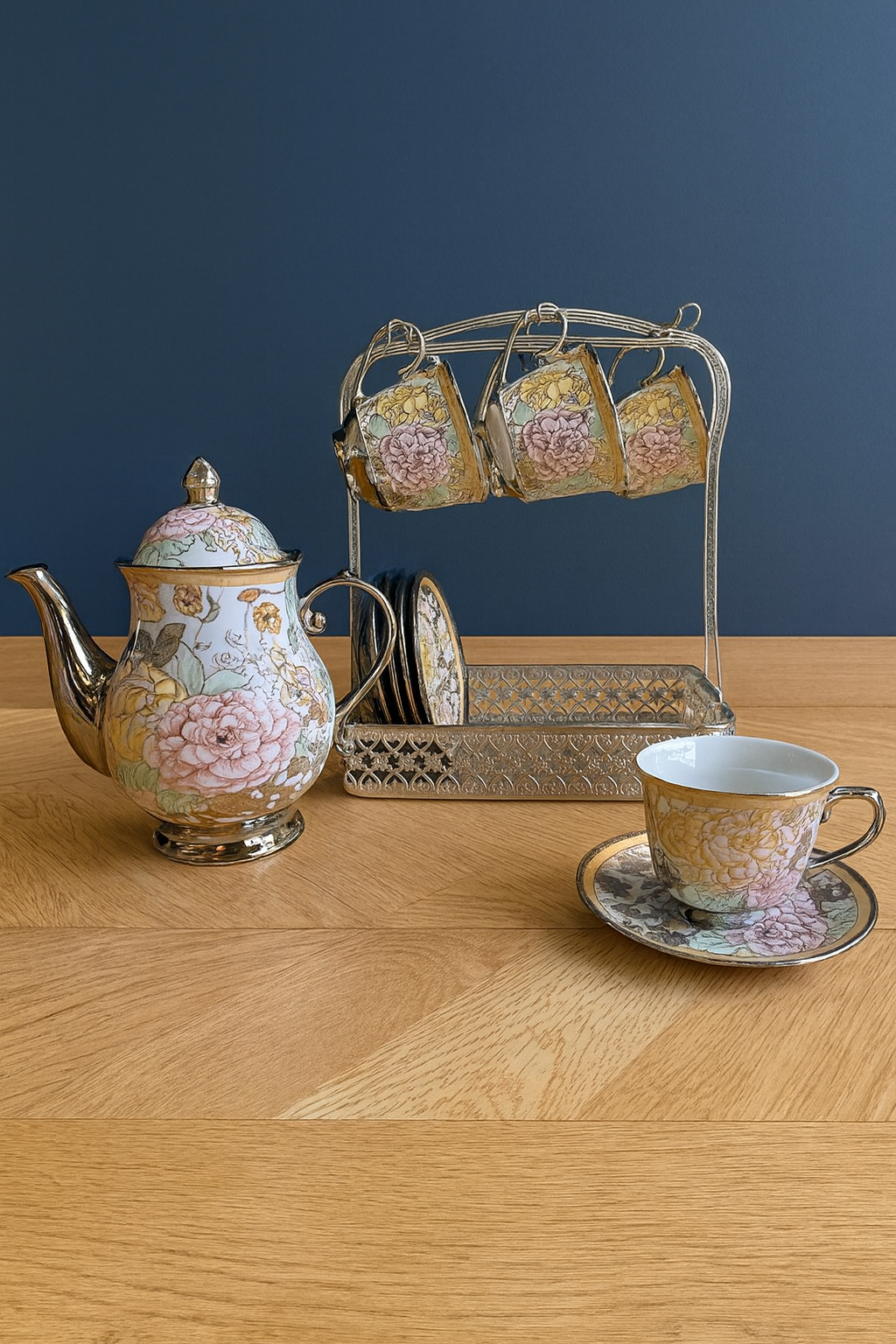 Sovereign Rose Tea Set - Yellow accents