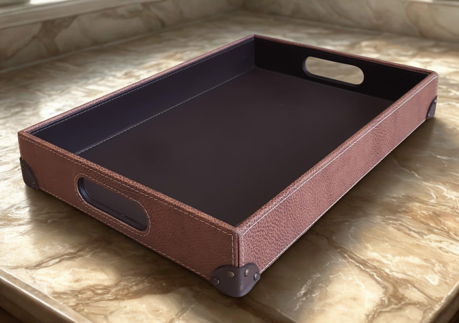 Regent’s Leather Coffee Tray - Large
