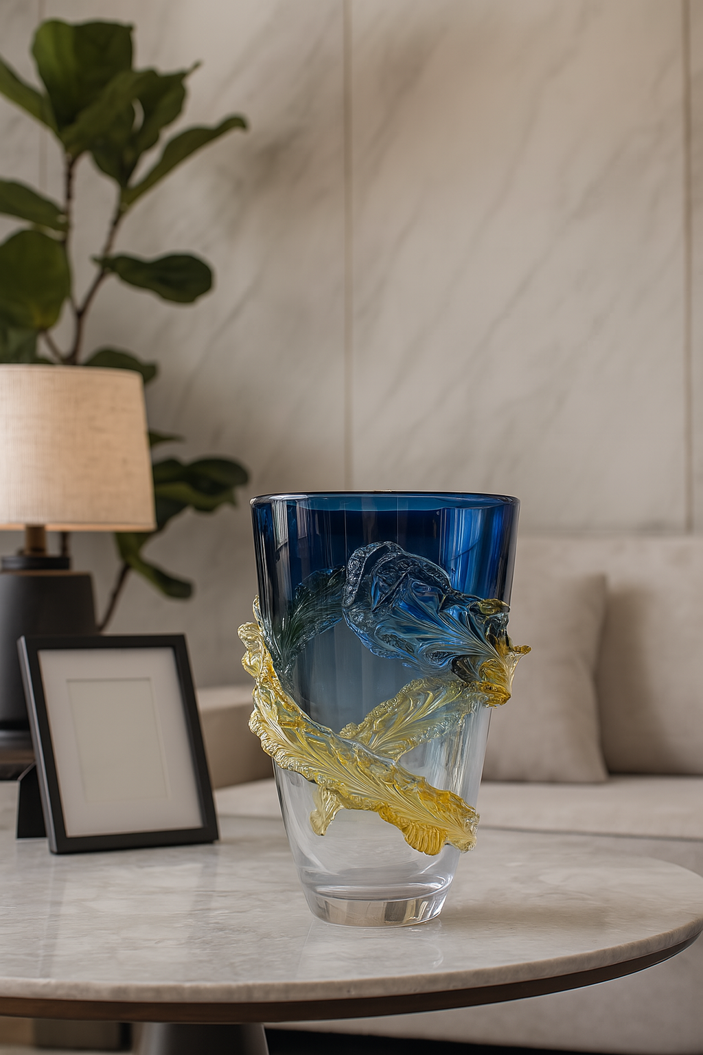 The Azure Waves Glass Vase