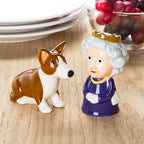 The Queen & Corgi Salt & Pepper Shaker Set