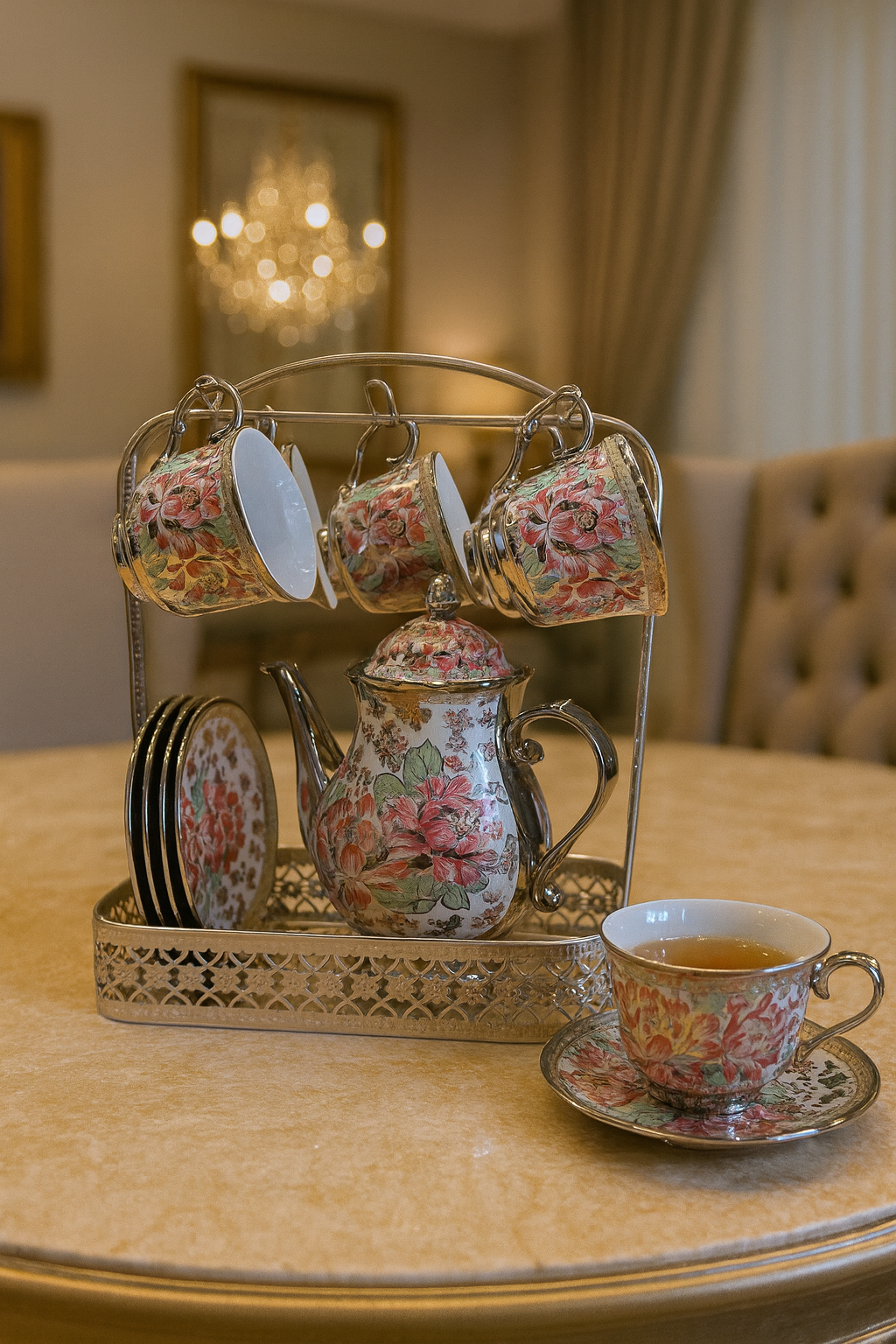 Sovereign Rose Tea Set - Pink accents