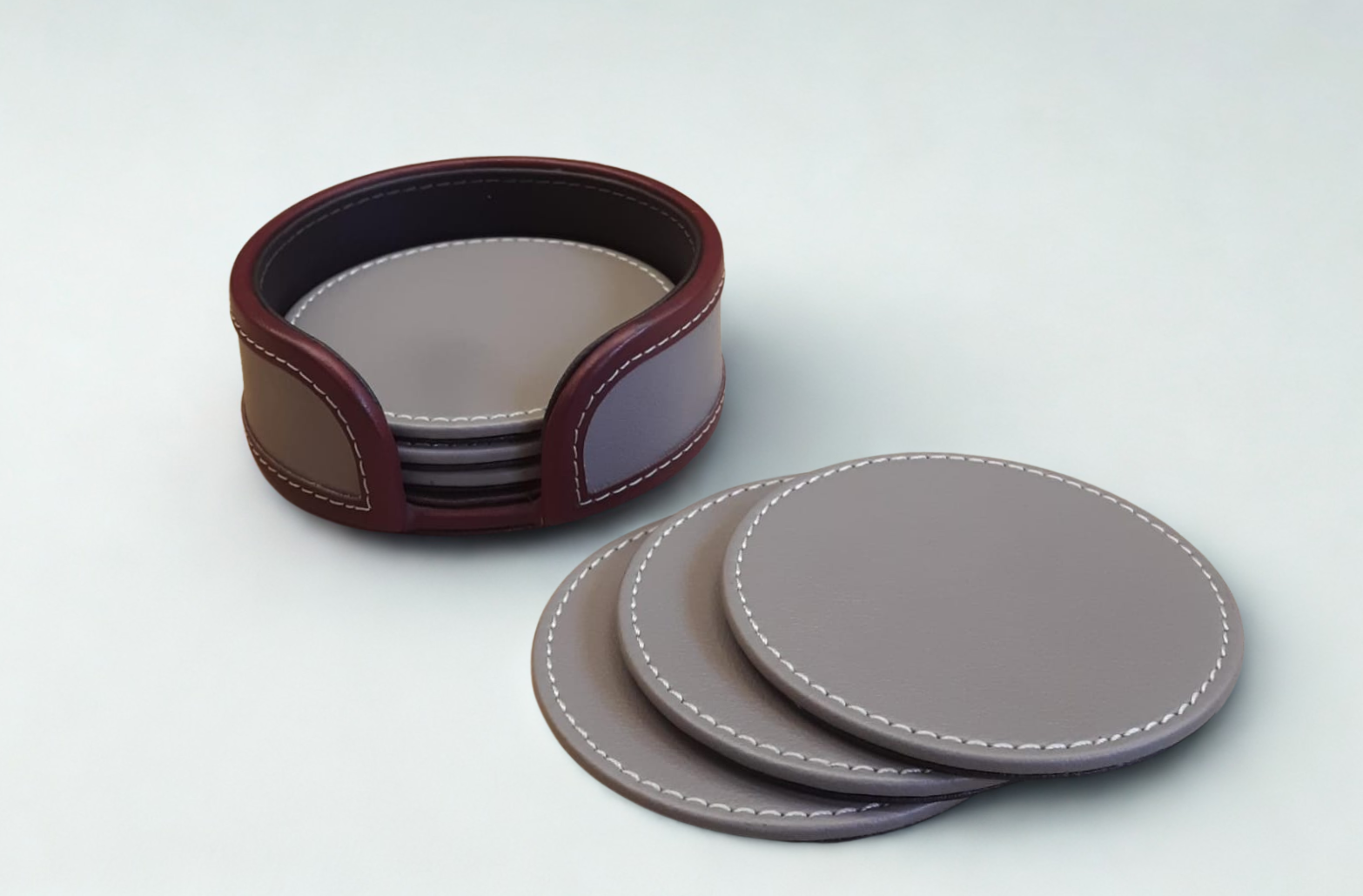 Oxford Leather Coasters – Set of 6