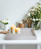 Windsor Luxe Bar Beige Leather Tray - Large