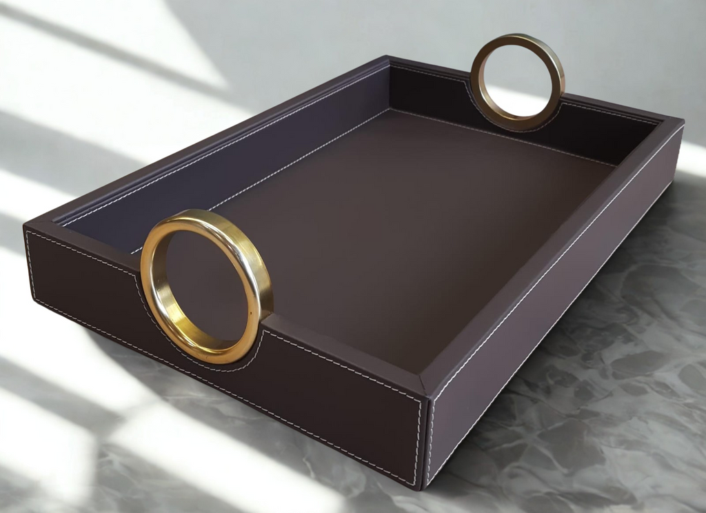 Windsor Luxe Bar Leather Tray - Large