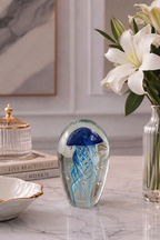 The Ocean Jellyfish Bloom Crystal Sculpture - BLUE