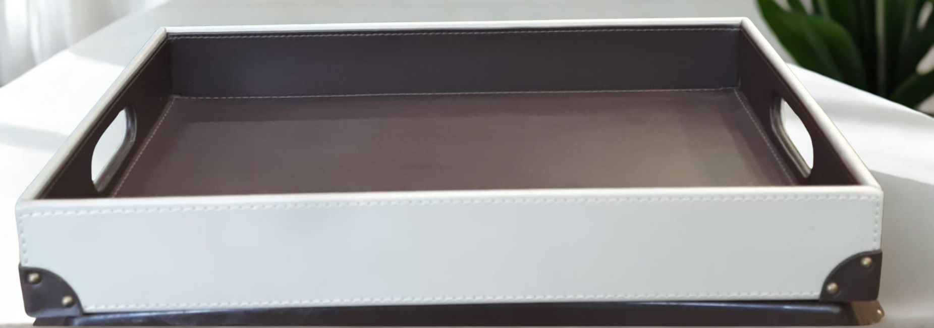 Soho Luxe Leather Serving Tray - Large