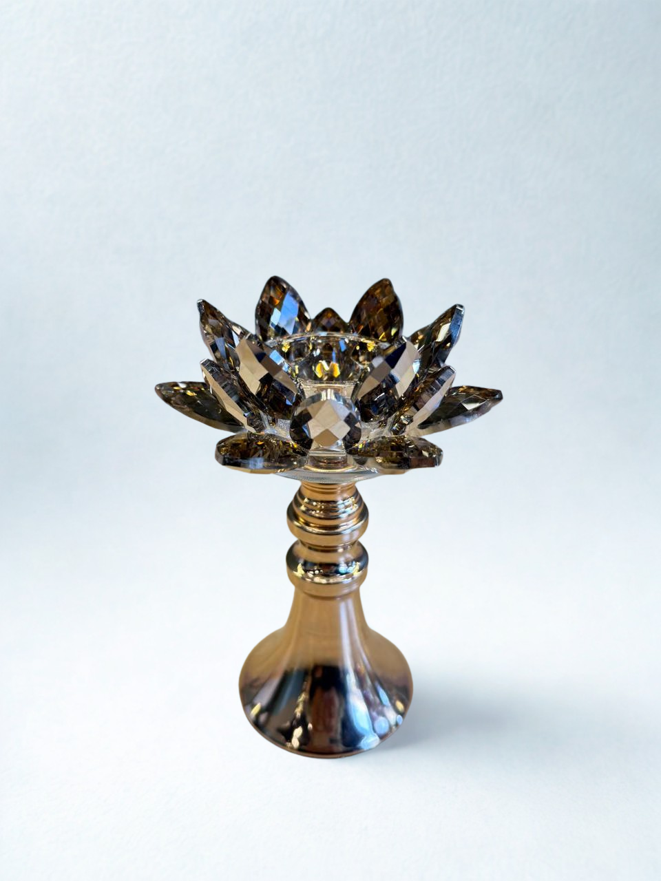 Golden Lotus Glow candle stand - Large