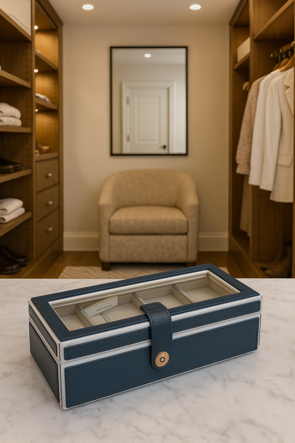 Knightsbridge Watch Box – Nautical Blue