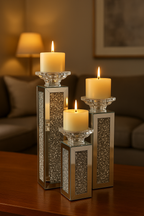 The Mayfair Crystal Column Candle Stand - Large