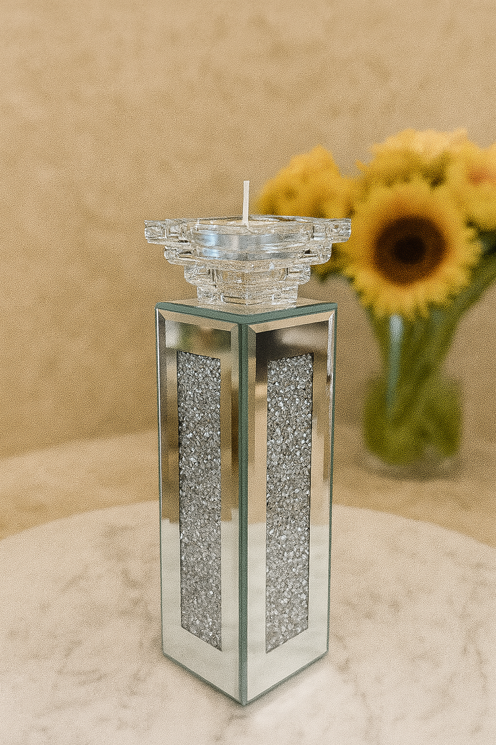 The Mayfair Crystal Column Candle Stand - Large