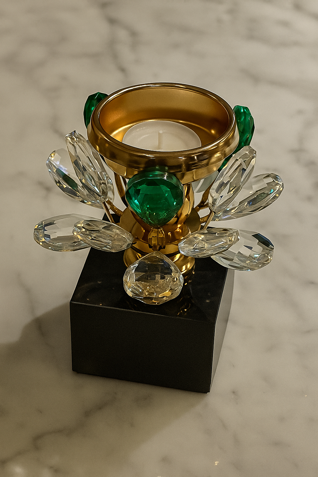 Shimmering Bloom Candle Stand - Green