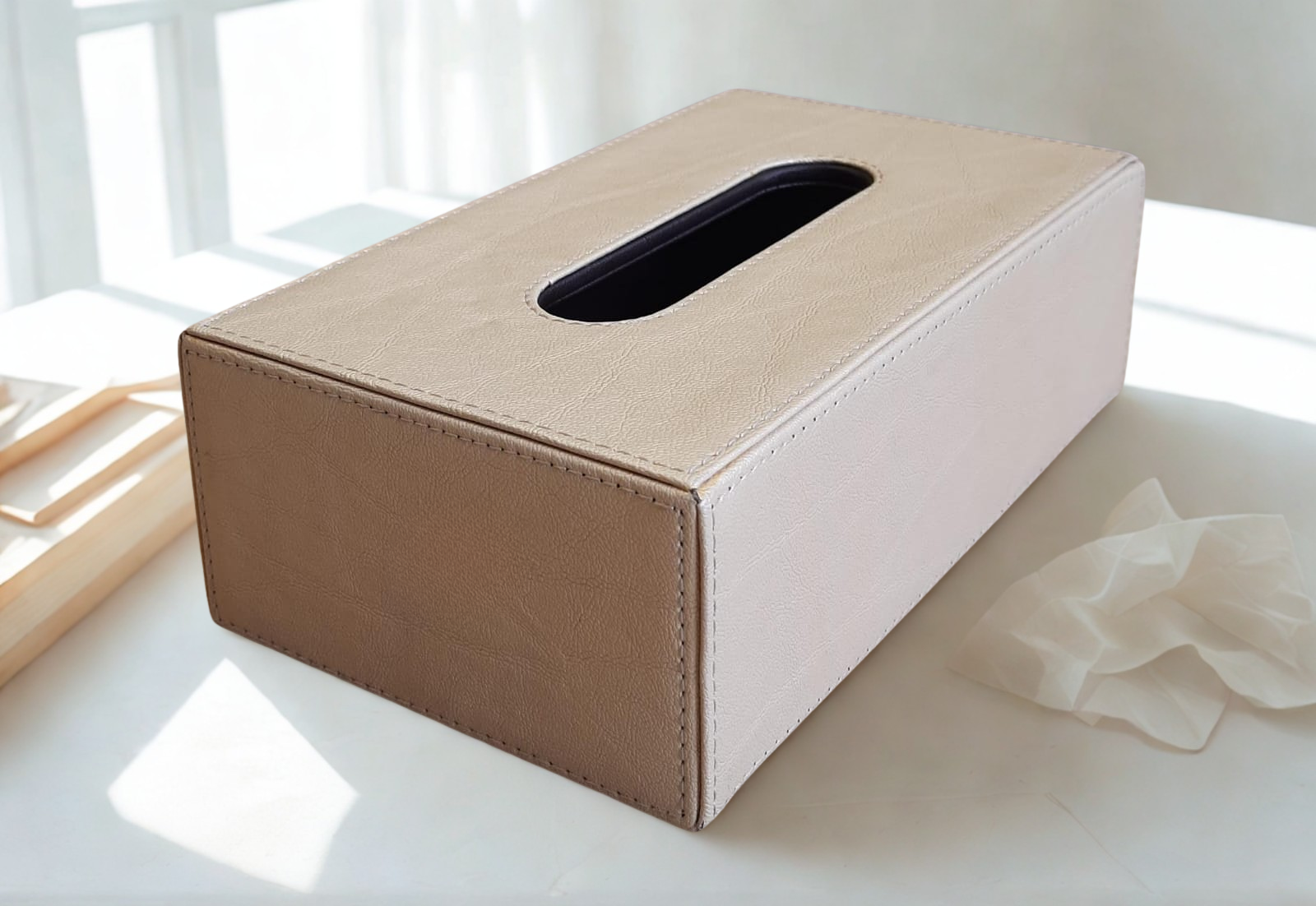 Balmoral Tissue Box — cream