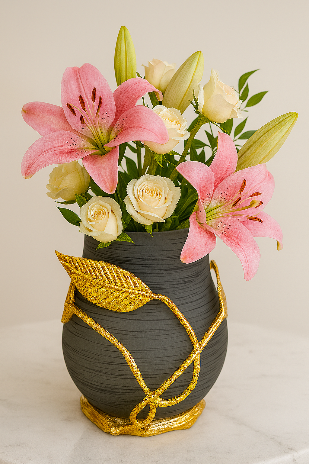 The Goldleaf Shadow Vase