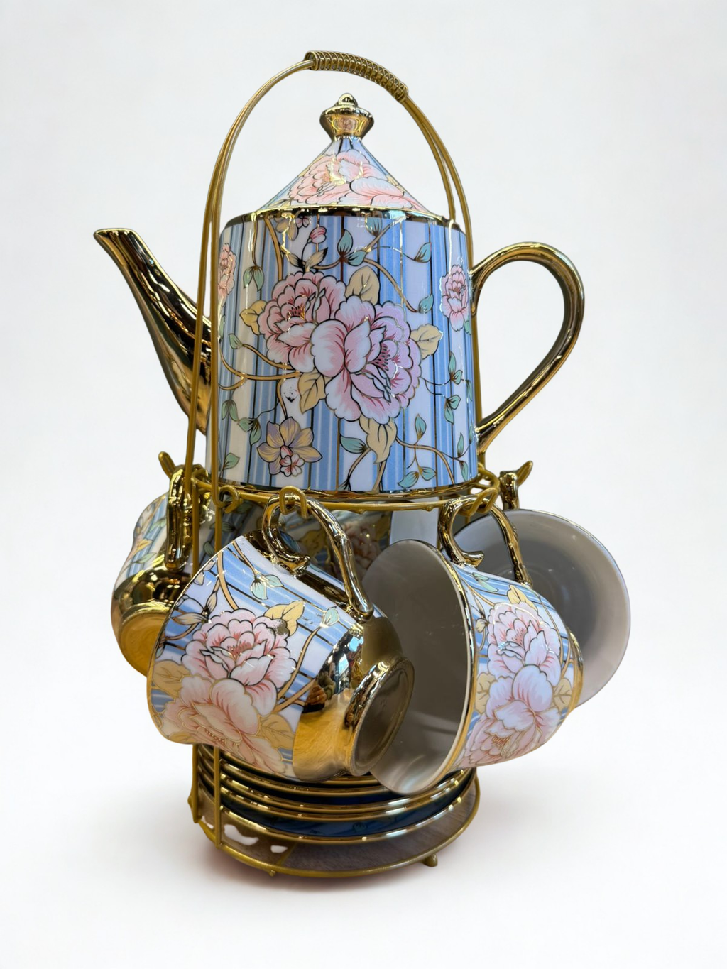 Palace Bloom Tea Set - Blue