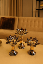 Golden Lotus Glow candle stand - Large