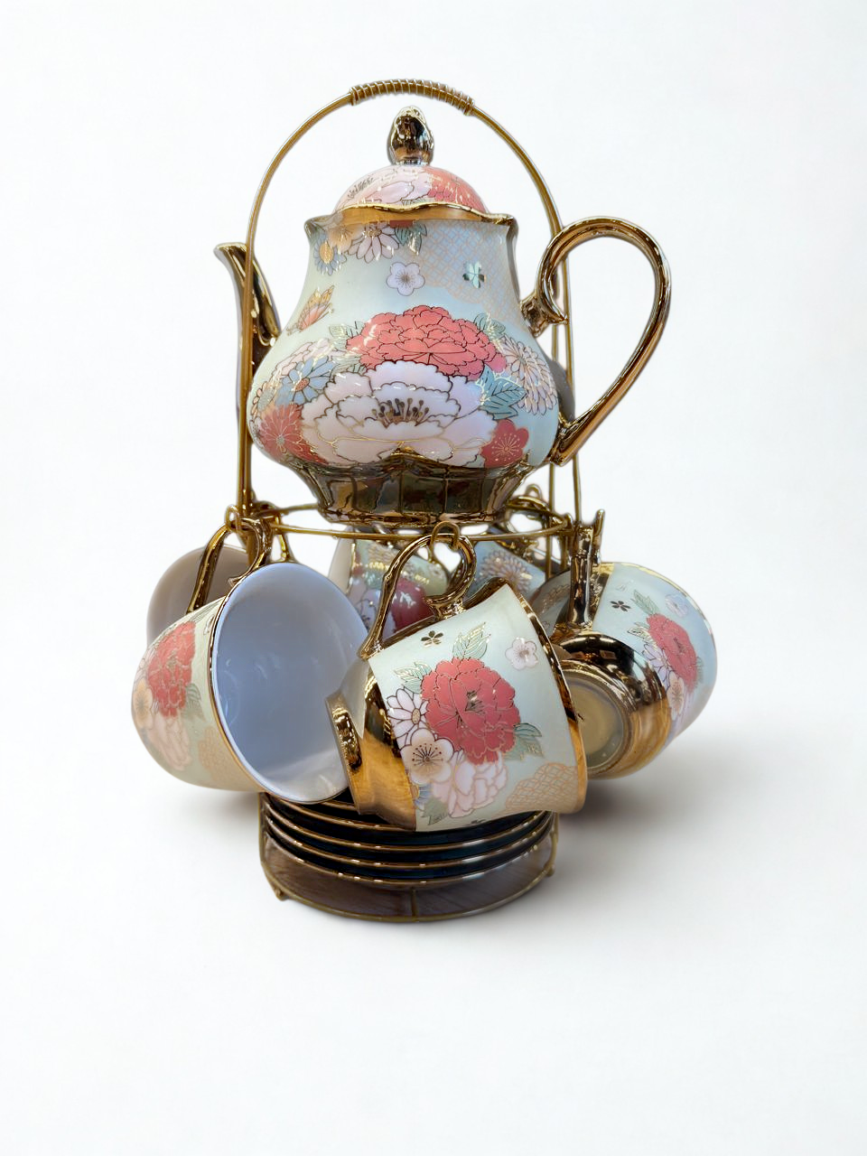 Golden Blossom Tea Set - Green