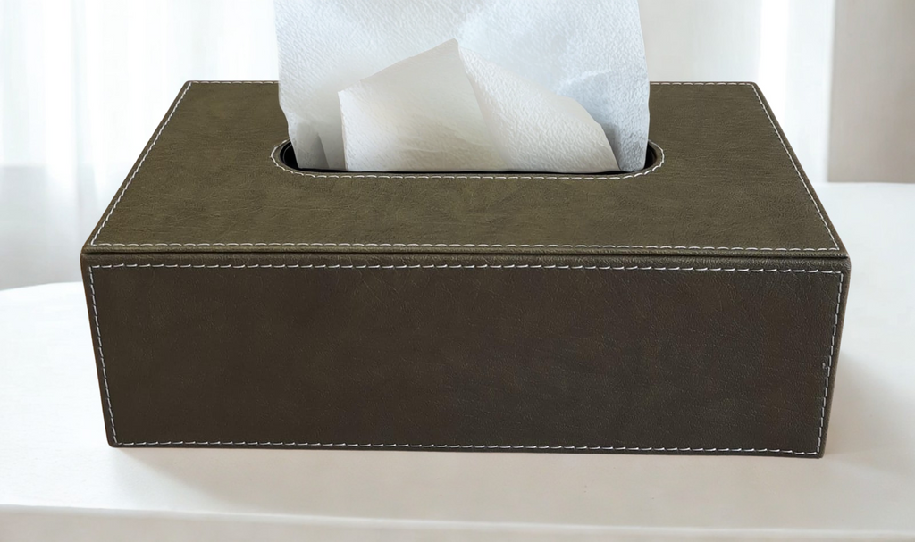 Balmoral Tissue Box — Olive Green
