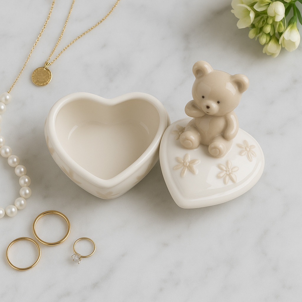 Forever Heart Bear Trinket Box