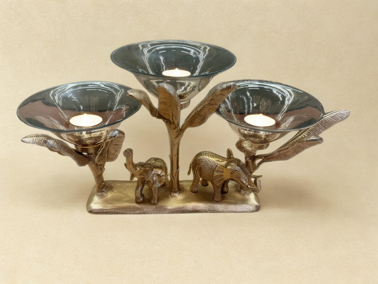 The Elephant Grove Triple Candle Holder