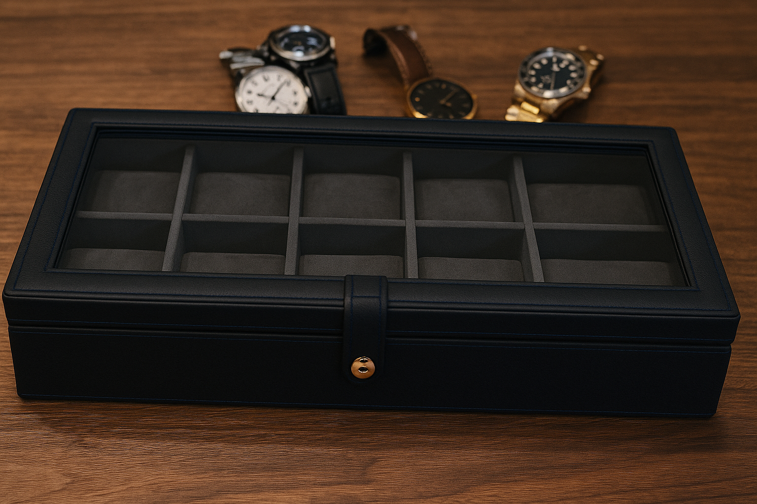 Knightsbridge Watch Case – Navy Blue