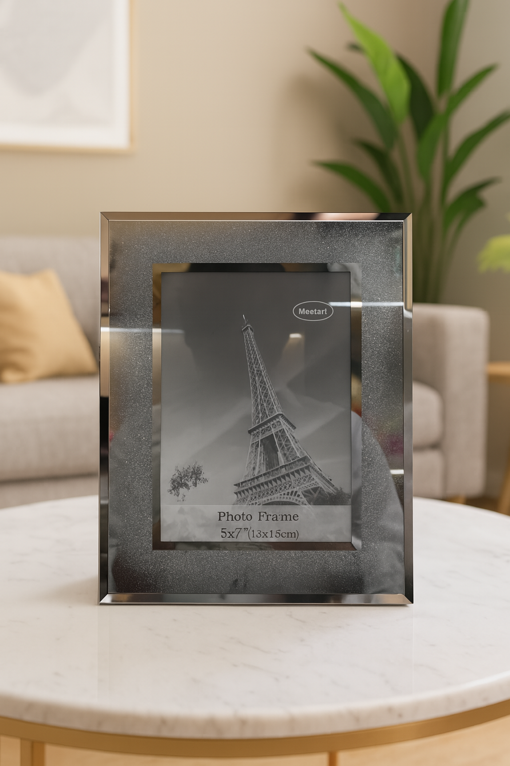 The Savoy Glitter Frame - Silver (4 x 6)