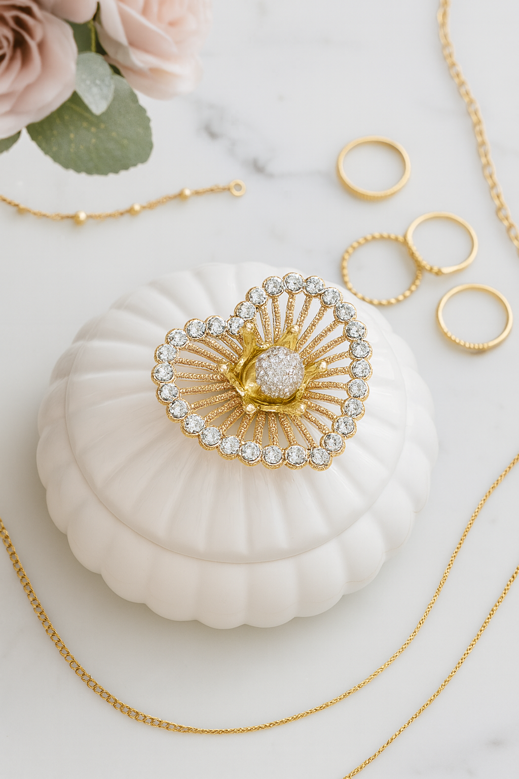 Golden Heart Trinket Box