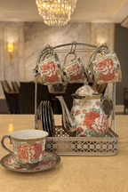 Sovereign Rose Tea Set - white accents