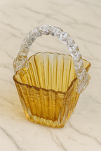 Mystic Basket Glass Vase – Golden Amber