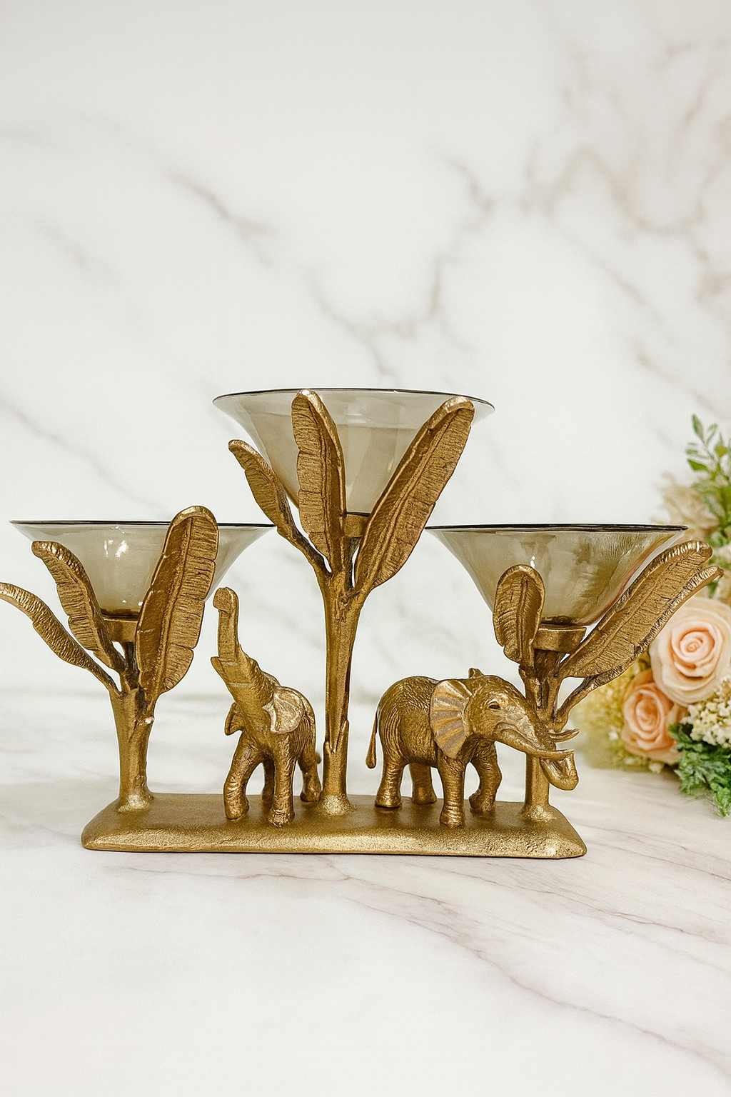 The Elephant Grove Triple Candle Holder