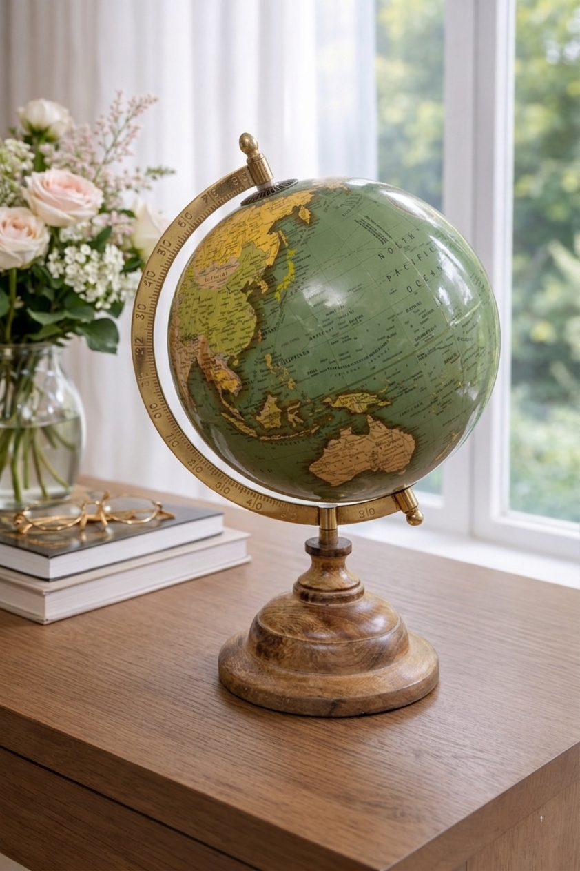 The Vintage Green Explorer Globe - Large