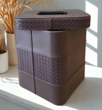 Grosvenor Chestnut Woven Leather Office Bin