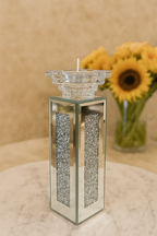 The Mayfair Crystal Column Candle Stand - Medium