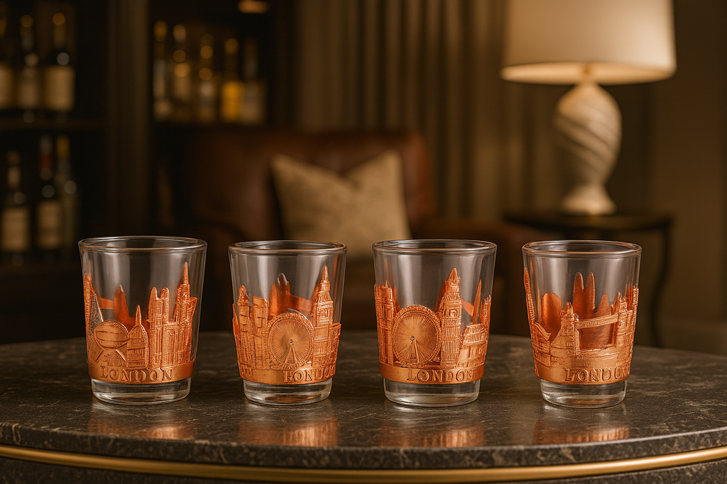 The Gilded London Skyline Set (Set Of 4) - Rose Gold