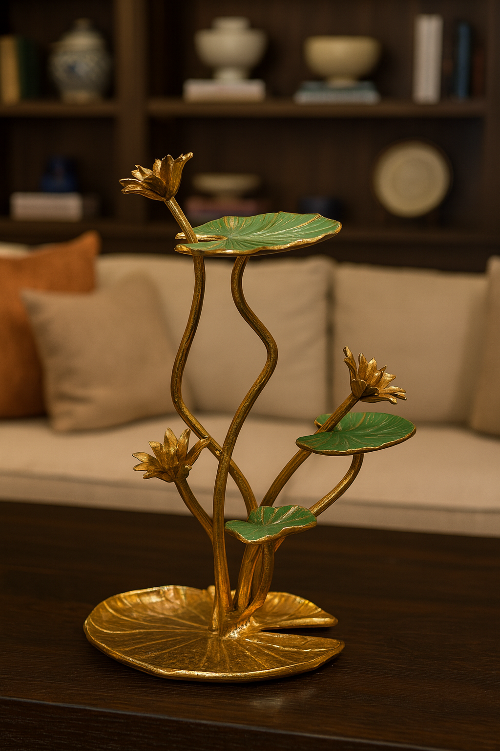 The Golden Lotus Showpiece