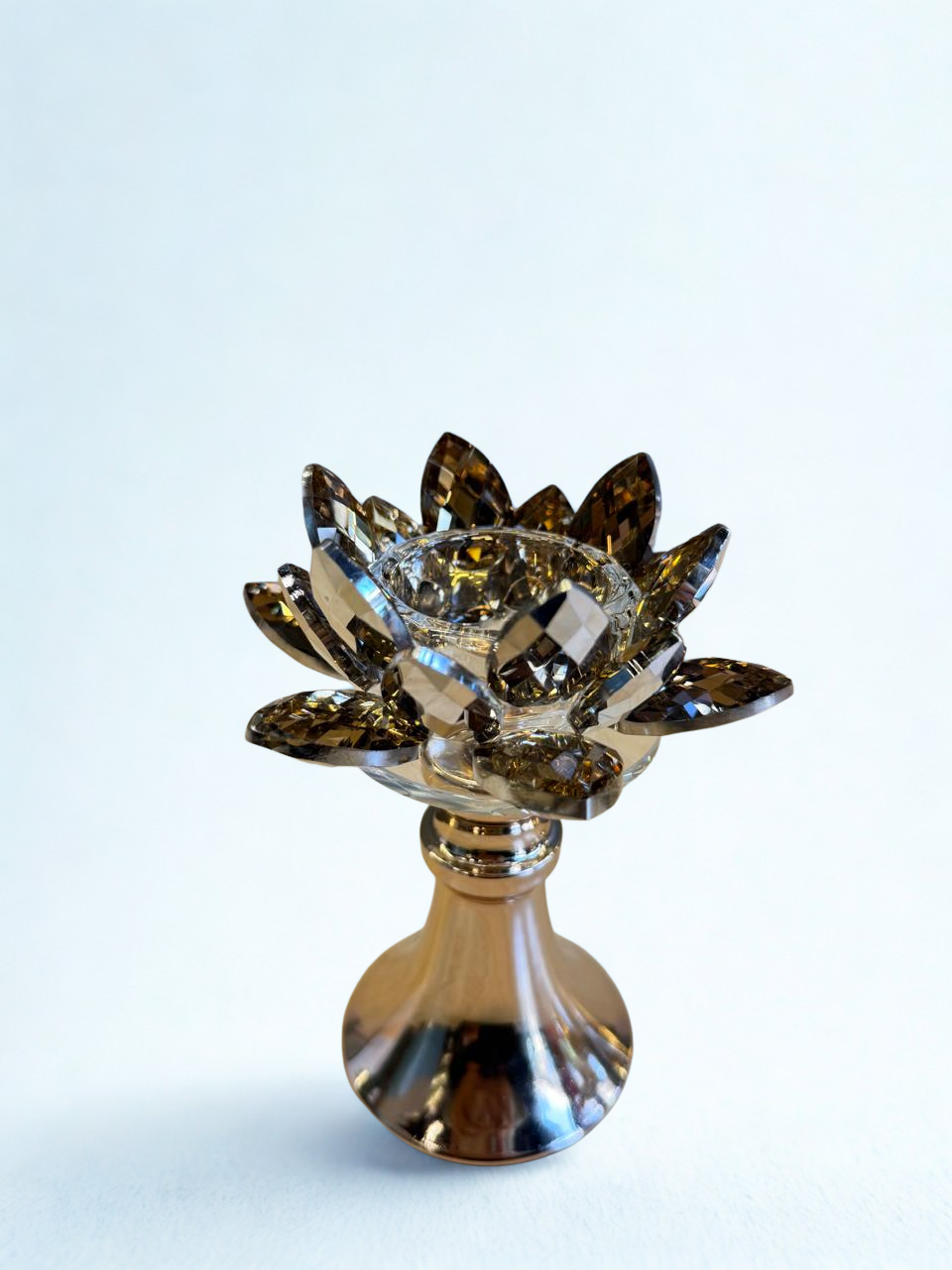 Golden Lotus Glow Candle Stand – Medium