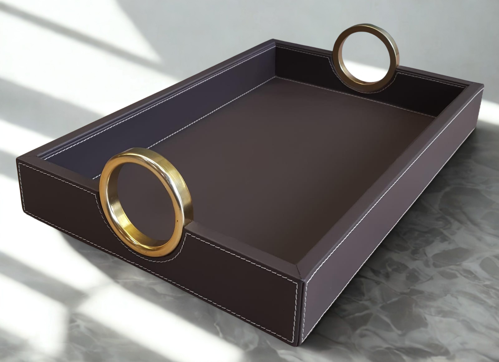 Windsor Luxe Bar Leather Tray - Medium