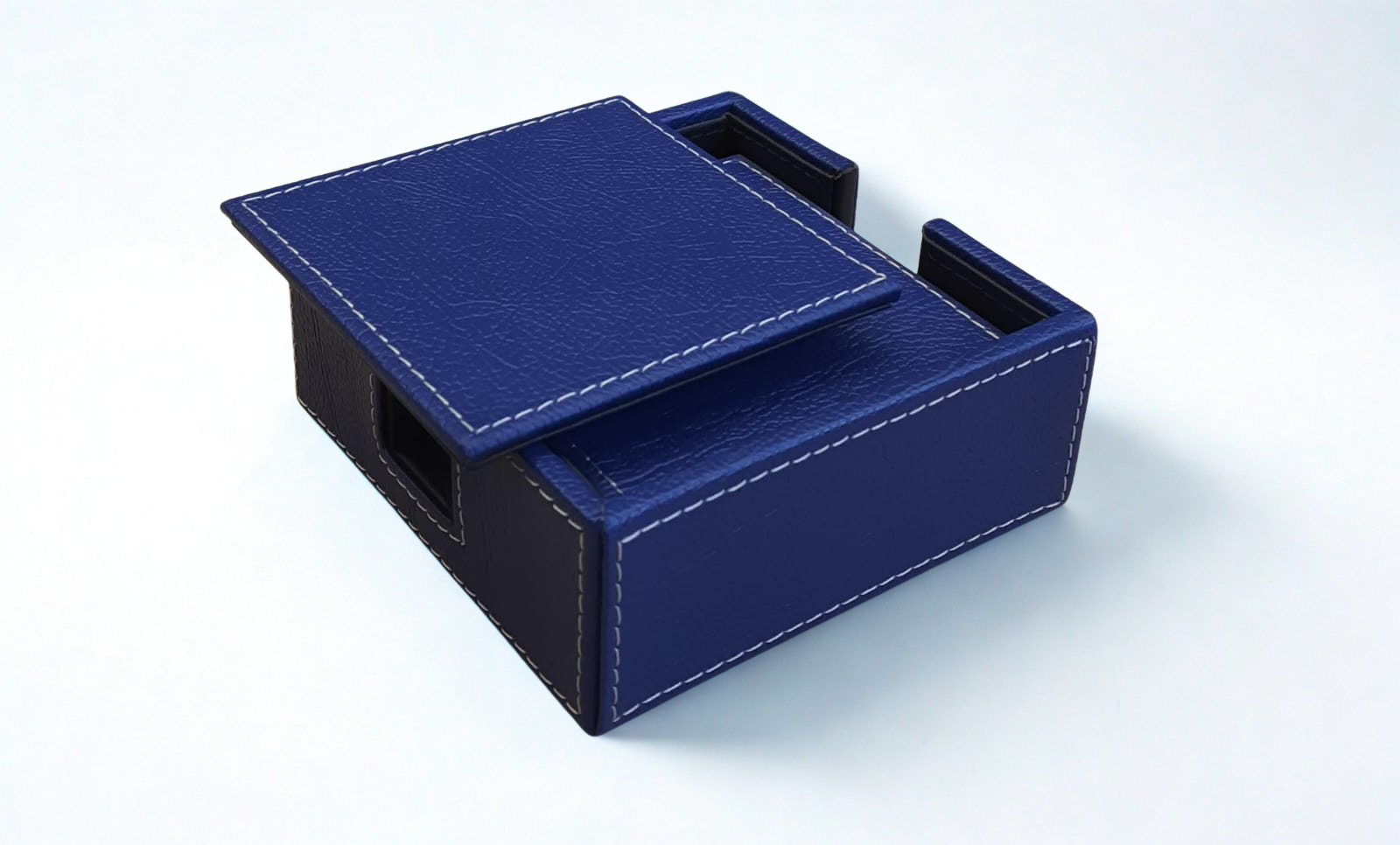 Ashford Leather Coasters – Navy Blue (Set of 6)