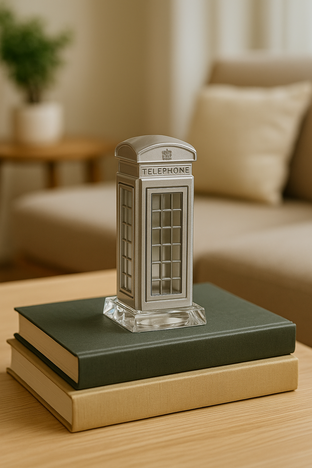 Heritage Silver Telephone Booth Showpiece