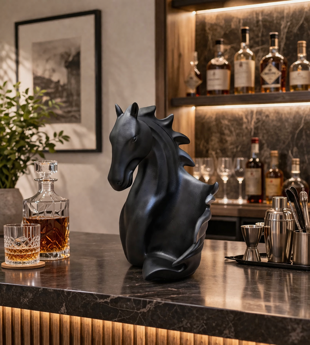 The Noir Stallion Wine Holder