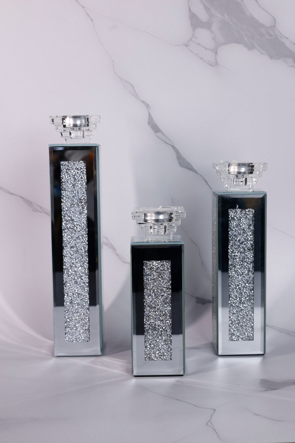 The Mayfair Crystal Column Candle Stand - Medium