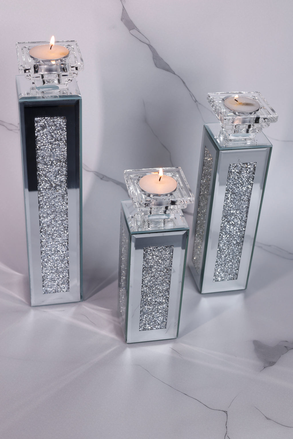 The Mayfair Crystal Column Candle Stand - Medium