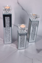 The Mayfair Crystal Column Candle Stand - Medium