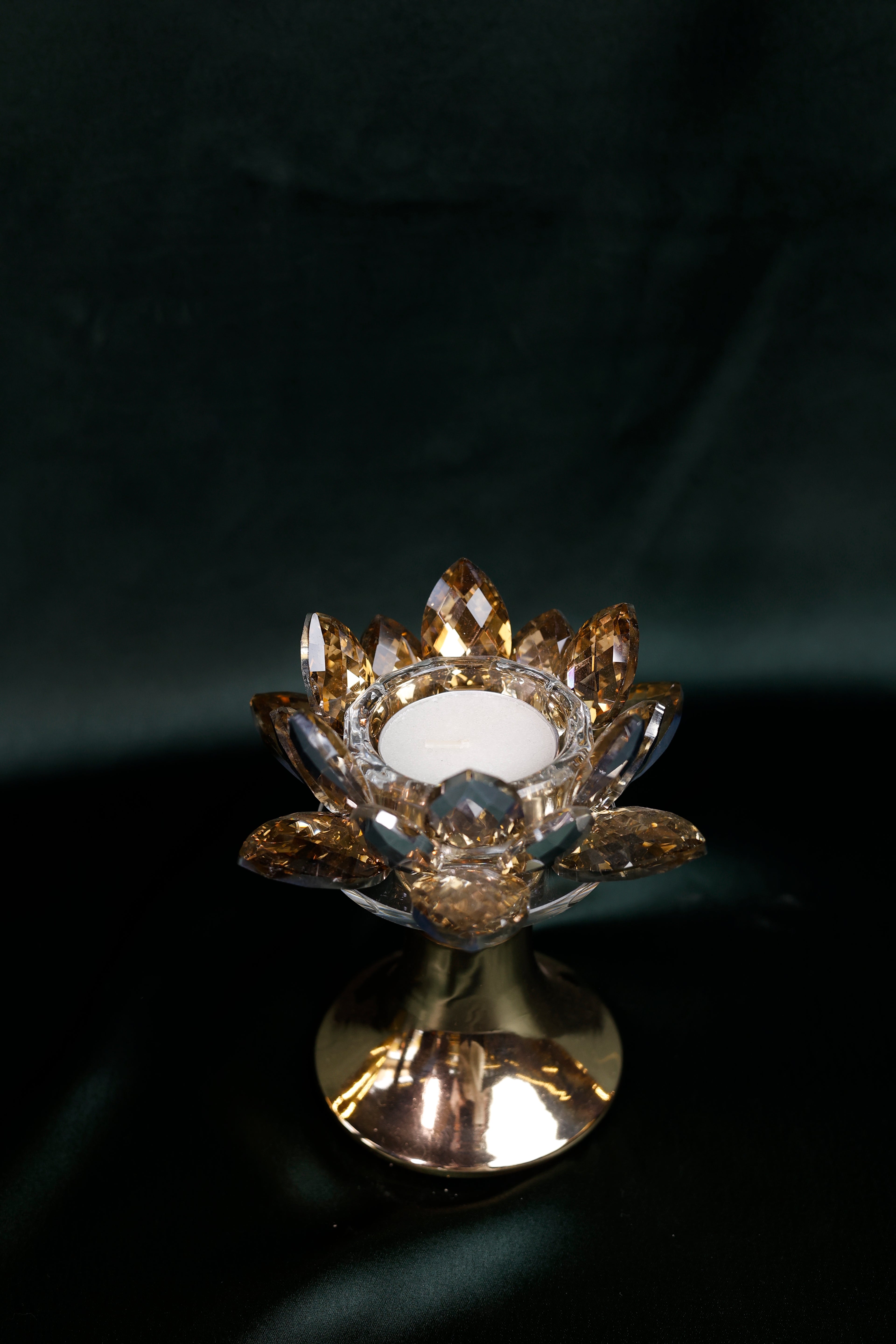 Golden Lotus Glow Candle Stand – Small