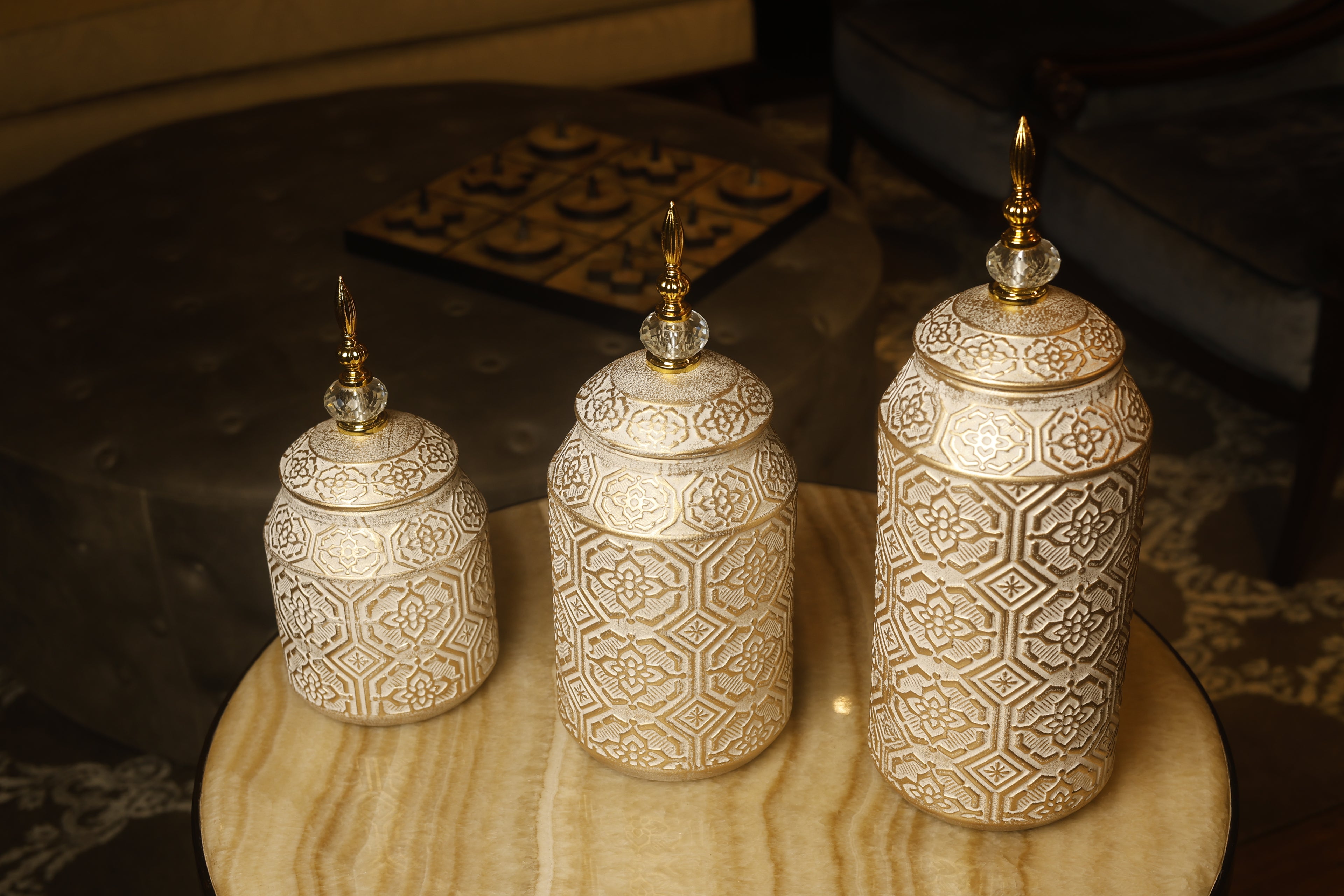 Golden Mirage Temple Jar – Small