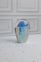 The Ocean Jellyfish Bloom Crystal Sculpture - BLUE